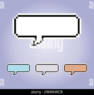 8 bit empty bubble text. game assets in vector illustrations. Stock Vector
