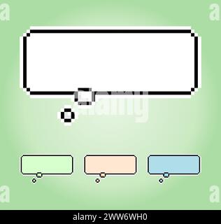 8 bit empty bubble text. game assets in vector illustrations. Stock Vector