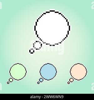 8 bit empty bubble text. game assets in vector illustrations. Stock Vector