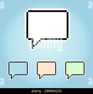 8 bit empty bubble text. game assets in vector illustrations. Stock Vector