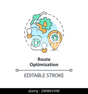 Route optimization multi color concept icon Stock Vector