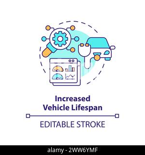 Vehicle increased lifespan multi color concept icon Stock Vector