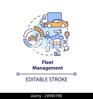 Fleet management multi color concept icon Stock Vector