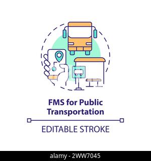 FMS for public transportation multi color concept icon Stock Vector