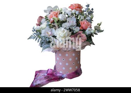 Beautiful wedding bouquet on a white background Stock Photo