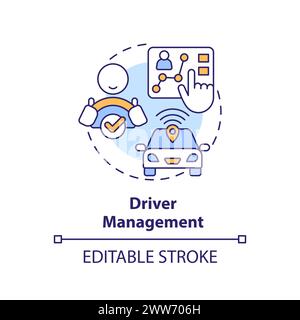 Driver management multi color concept icon Stock Vector