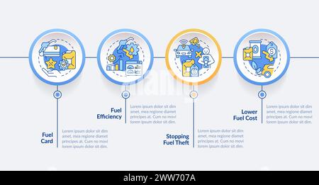 Car fuel management circle infographic template Stock Vector