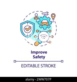 Safety improve multi color concept icon Stock Vector