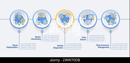 Fleet operations cost reduce circle infographic template Stock Vector
