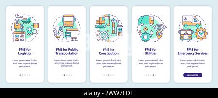 Fleet management systems onboarding mobile app screen Stock Vector