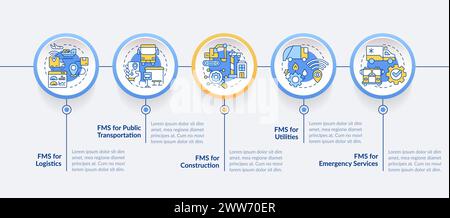 Car fleet industries circle infographic template Stock Vector