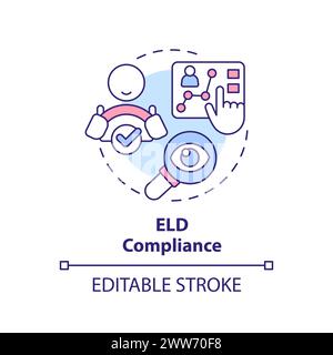 ELD compliance multi color concept icon Stock Vector