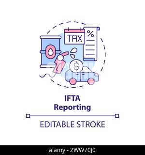 IFTA reporting multi color concept icon Stock Vector