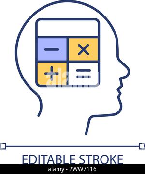 Numerical reasoning RGB color icon Stock Vector