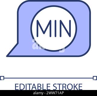 Minimum arithmetic operator blue purple RGB color icon Stock Vector