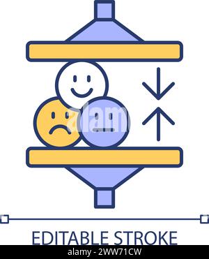 Emotions affective flattening RGB color icon Stock Vector