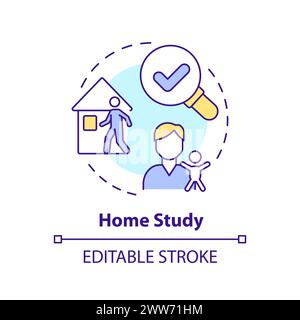 Home study multi color concept icon Stock Vector