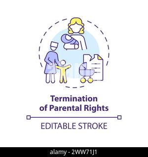 Parental rights termination multi color concept icon Stock Vector