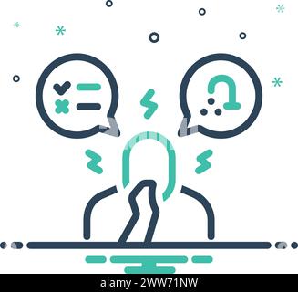 Icon for obsessive compulsive disorder, obsessive Stock Vector