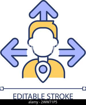 Direction choosing problem RGB color icon Stock Vector