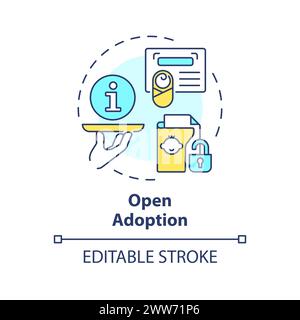 Open adoption multi color concept icon Stock Vector