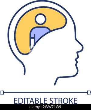 Head visual thinking RGB color icon Stock Vector