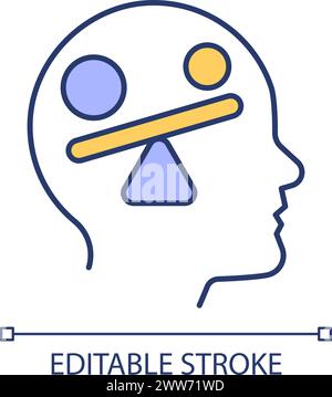 Neuromediator disbalance RGB color icon Stock Vector