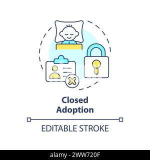 Closed adoption multi color concept icon Stock Vector