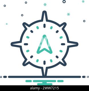 Icon for navigation, compass Stock Vector