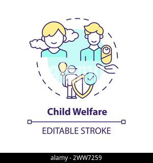 Child welfare multi color concept icon Stock Vector