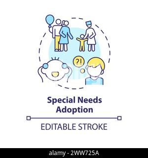 Special needs adoption multi color concept icon Stock Vector