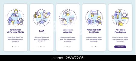 Adoption laws onboarding mobile app screen Stock Vector