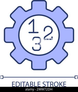 Arithmetic numbers cogwheel blue purple RGB color icon Stock Vector