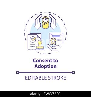 Consent to adoption multi color concept icon Stock Vector