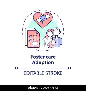 Foster care adoption multi color concept icon Stock Vector