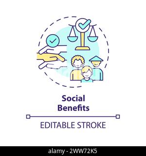 Social benefit multi color concept icon Stock Vector