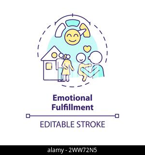 Emotional fulfillment multi color concept icon Stock Vector
