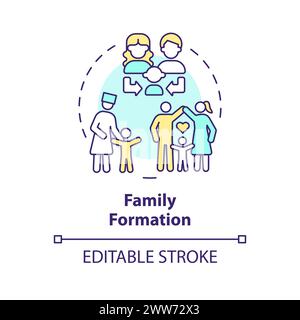 Family formation multi color concept icon Stock Vector