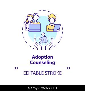 Adoption counseling multi color concept icon Stock Vector