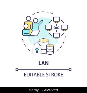 Lan connection type multi color concept icon Stock Vector