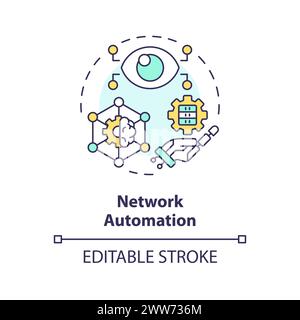 Network automation multi color concept icon Stock Vector