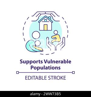 Support vulnerable populations multi color concept icon Stock Vector