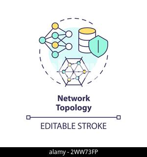 Network topology multi color concept icon Stock Vector