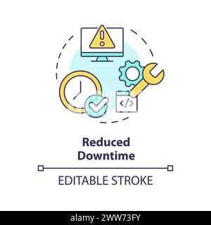 Downtime reduce multi color concept icon Stock Vector