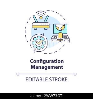 Configuration management multi color concept icon Stock Vector