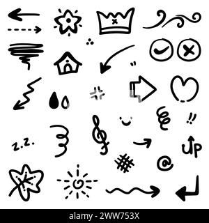 Hand drawn doodle abstract with lots of collectibles inside Stock Vector