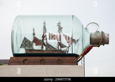 Nelson's Ship-in-a-bottle, Greenwich, South London, UK; Nelson; Nelson's Ship; HMS Victory; Battle of Trafalgar; Stock Photo