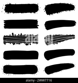 Vector hand drawn grunge vector brush strokes with lots of collectibles inside Stock Vector