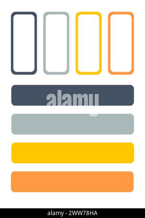 Set of stickers for notes. Stickers illustration isolated on white Stock Photo