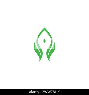 A Leaf Logo Design. Letter A Leaf Logo Stock Vector